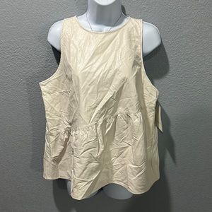 NWT Calligraphy faux leather blouse